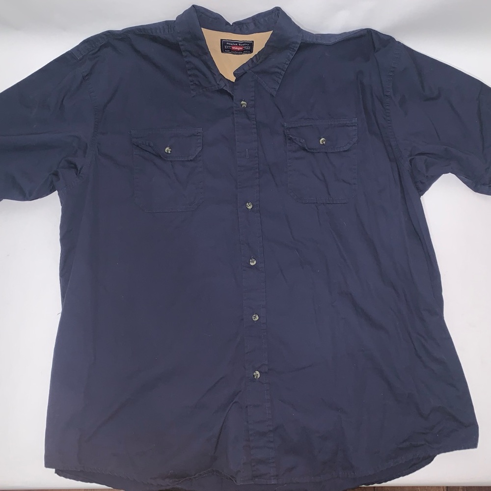 Wrangler Dark Blue Casual Button-Down Shirt 2XL